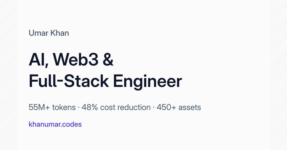 Founding Full-Stack Engineer for AI & Web3 | Umar Khan